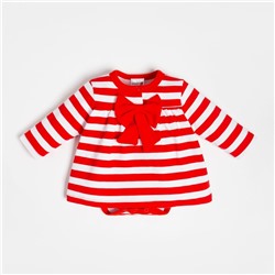 Боди-платье Крошка Я «Бантик», рост 74-80 см, цвет красный/белый
