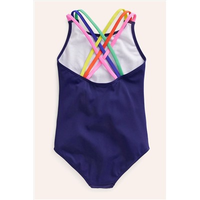 Boden Rainbow Cross-Back Swimsuit