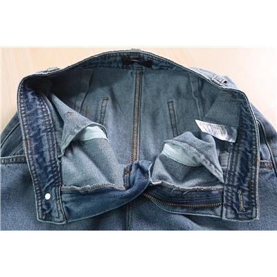 Женские джинсовые шорты трапециевидной формы из промытого хлопка с карманами и высокой талией