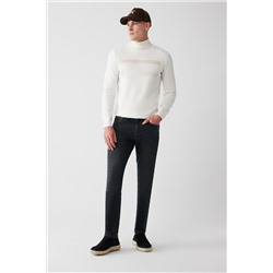 Антрацитовые берлинские джинсовые брюки в винтажном стиле с гибким покрытием, приталенного кроя