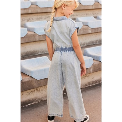 Denim Lightwash Shirt Playsuit (3-16yrs)