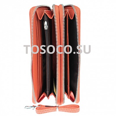 32c-3013a orange red  кошелек GENUINE LEATHER натуральная кожа 10х20х2