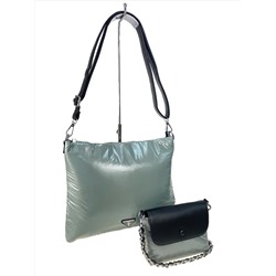 Cтильная женская сумка-шоппер из водооталкивающей ткани, цвет серо-зеленый