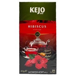 Чай каркаде в пакетиках Hibiscus Tea Kejo, Россия, 40 г (25 пакетиков)