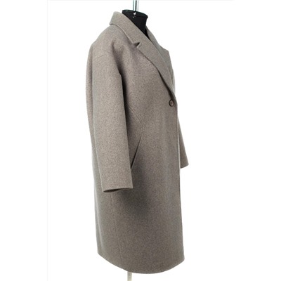 01-10900 Пальто женское демисезонное валяная шерсть серо-бежевый