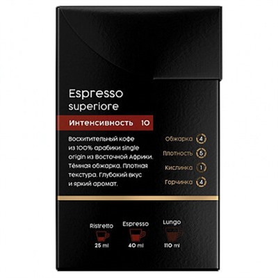 Кофе в капсулах COFFESSO "Espresso Superiore" для кофемашин Nespresso, 100% арабика, 20 порций, 101230