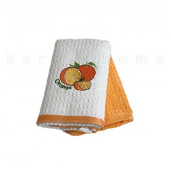 Набор полотенец кухонный Karven "АПЕЛЬСИН" махра 40*60  2 шт.НМ 774 v9 белый/оранж