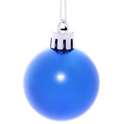 Новогодние шары 4 см (набор 6 шт) "Микс фактур", синий