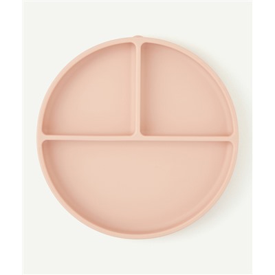 MUSHIE
ASSIETTE ROSE 3 COMPARTIMENTS EN SILICONE POUR BÉBÉ