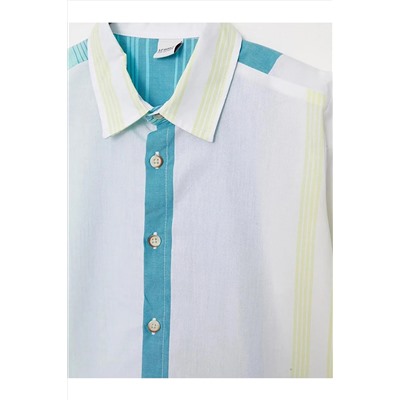 Рубашка Lcw Eco с цветными блоками для мальчика с длинным рукавом PKW2GB59Z4 — SMC