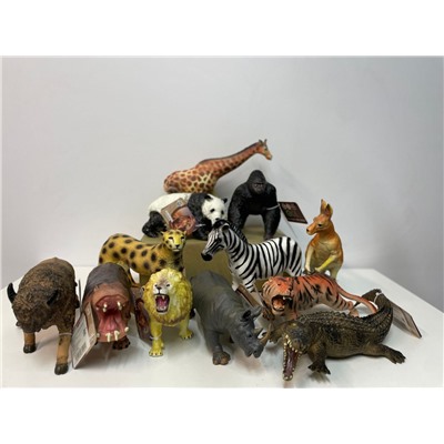 Набор игрушечных фигурок Дикие животные 24 шт./уп., 12 видов (мягкие)