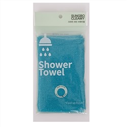 Sungbo Cleamy Мочалка для тела с плетением «Гофре» "Shine Shower Towel" (жёсткая) размер 20 см х 95 см / 200