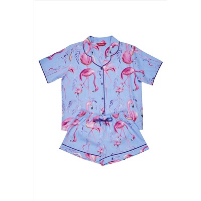 Minijammies Flamingo Print Short Sleeve Shorty Set