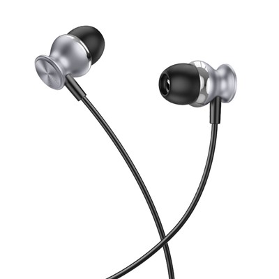 Наушники Hoco M106 Fountain metal universal earphones with microphone - Gray