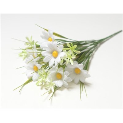Искусственные цветы, Ветка в букете ромашка 6 голов (1010237) белый