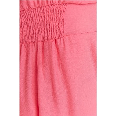 Розовое тканое платье из жиппе и пуговиц TBBSS22EL1563