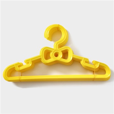 Плечики - вешалки для одежды детские Доляна, 28,5×0,4×14,5 см, 10 шт, цвет жёлтый