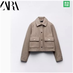 Женская короткая куртка из мягкой шерсти ZAR*A