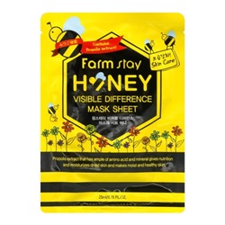 FarmStay Visible Difference Mask Sheet Honey Восстанавливающая маска с прополисом 23мл