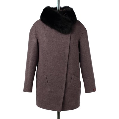 02-3101 Пальто женское утепленное  темно-сиреневый