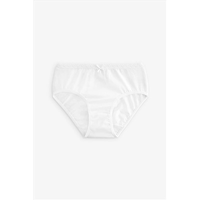 White Lace Trim Briefs 10 Pack (1.5-16yrs)