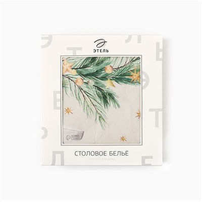 Скатерть новогодняя Этель Spruce mood  d=150см +/-3см с ВГМО, 100%хл, саржа 190гр/м2