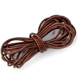 Шнур кожаный, цвет шоколадный, диаметр 2.5 мм