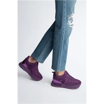 Zapatillas de nobuk con plataforma Violeta