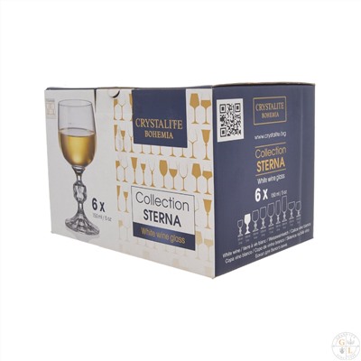 Набор бокалов для вина Crystalite Bohemia Sterna/Klaudie Золотая ветка  150 мл