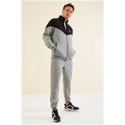 Мужской спортивный костюм TOMMYLIFE Grey Melange Color Block Jogger — 85237