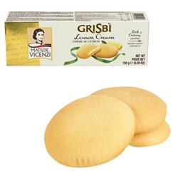 Печенье GRISBI (Гризби) "Lemon cream", с начинкой из лимонного крема, 150 г, Италия, 13828