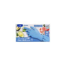 Clean wrap Прочные тонкие перчатки из нитрила без внутреннего покрытия (стандартные, неопудренные, синие) размер М, 100 штук / 12