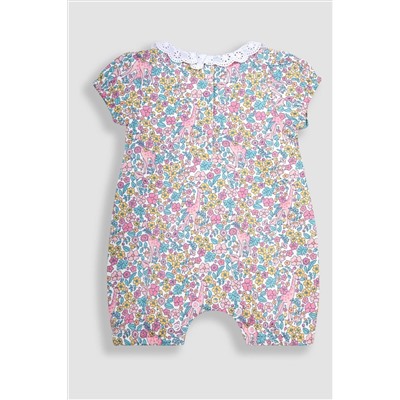 JoJo Maman Bébé 2-Pack Appliqué & Floral Rompers