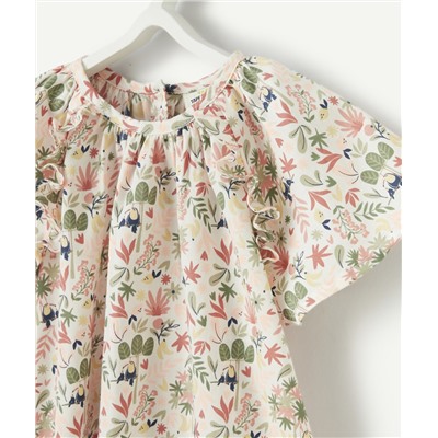 BLOUSE MANCHES COURTES BÉBÉ FILLE IMPRIMÉ FLEURI