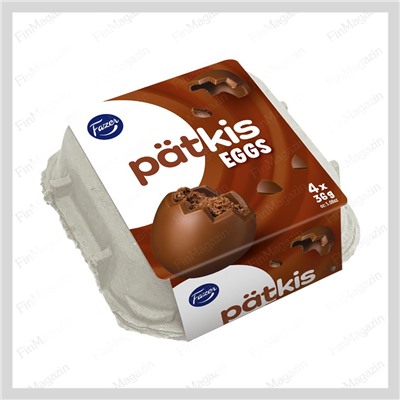 Шоколадные яйца с мятной начинкой Fazer Pätkis 144 гр