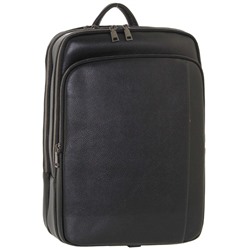 Рюкзак сумка мужской натуральная кожа большой черный на два входа для А4 M 131419j