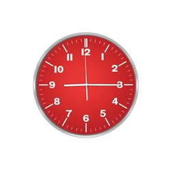 Часы настенные Centek СТ-7100 <Red> (пурпур + хром) 30 см диам., круг, ПЛАВНЫЙ ХОД, кварц. механизм