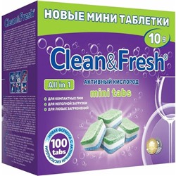 Таблетки для ПММ  mini tabs 10гр; 60 шт  Сlean&Fresh minitabs