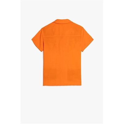 Оранжевая рубашка с рисунком для мальчика 3SKB60139TW