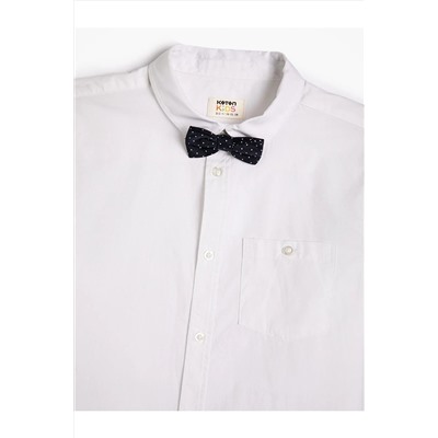 Рубашка с длинным рукавом и галстуком-бабочкой из хлопка с классическим воротником 4WKB60003TW