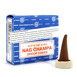 Благовония конусы Satya Nag champa dhoop cones уп-12шт завоз декабрь 2022