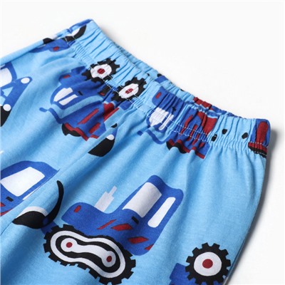Пижама для мальчиков, цвет голубой/трактор, рост 98 см