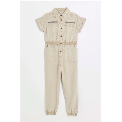 River Island Girls Embroidered Boilersuit