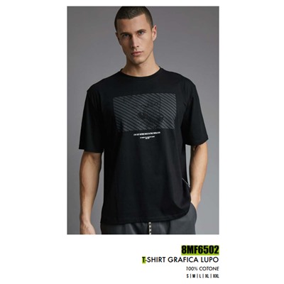 8MF6502 T SHIRT GRAFICA LUPO