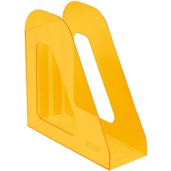 Лоток вертикальный для бумаг СТАММ "Фаворит" тонированный оранжевый (ЛТВ-31557) ширина 90мм