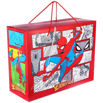 Пакет-коробка, 40 х 30 х 15 см, упаковка, Человек-паук