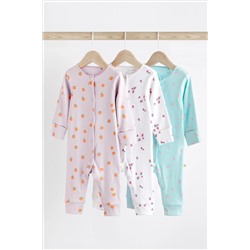 Multi Fruit Print Baby Footless Sleepsuits 3 Pack (0mths-3yrs)