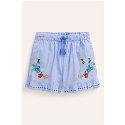 Boden Frill Hem Woven Shorts