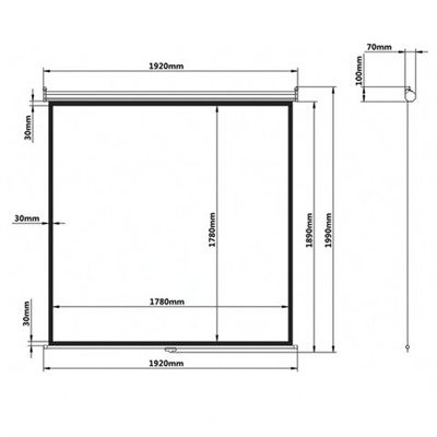 Экран проекционный настенный (180х180 см), матовый, 1:1, BRAUBERG "WALL", 236726