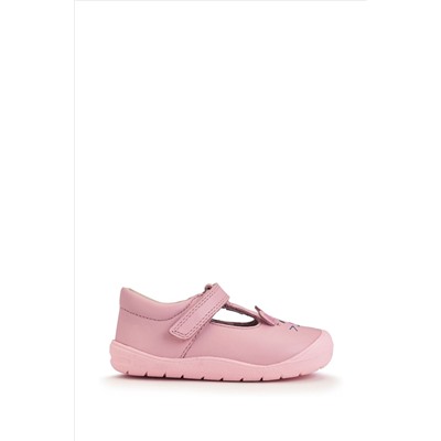 Start Rite Pink Fellow Leather/Cat T-Bar Toddler Shoes